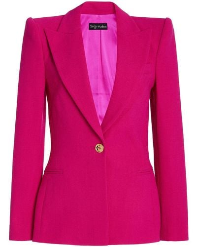 Sergio Hudson Double-breasted Blazer - Pink