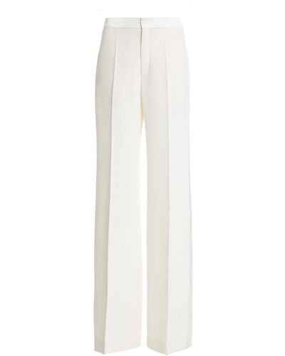 Chloé Wool Crepe Tuxedo Pants - White