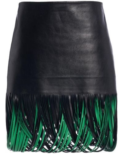 Bottega Veneta Fringe-trimmed Leather Mini Skirt - Multicolor
