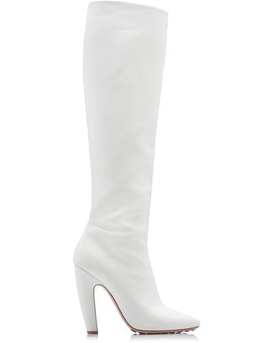 Bottega Veneta Leather Knee Boots - White