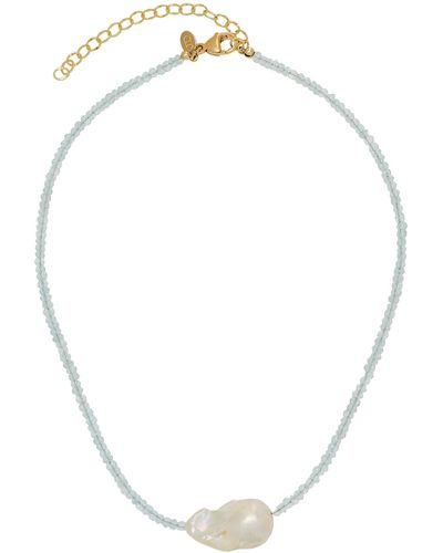 Joie DiGiovanni Gold-filled, Aquamarine And Pearl Necklace - Blue