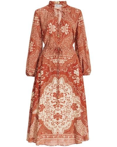 Cara Cara Berkshire Tunic Midi Dress - Orange