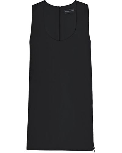 Brandon Maxwell Ava Scoop-neck Wool-blend Mini Dress - Black