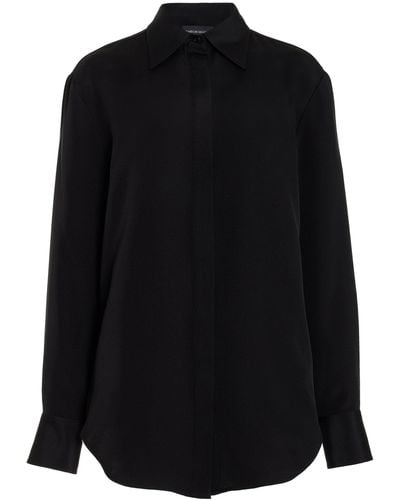 Brandon Maxwell The Brit Silk Button-down Shirt - Black