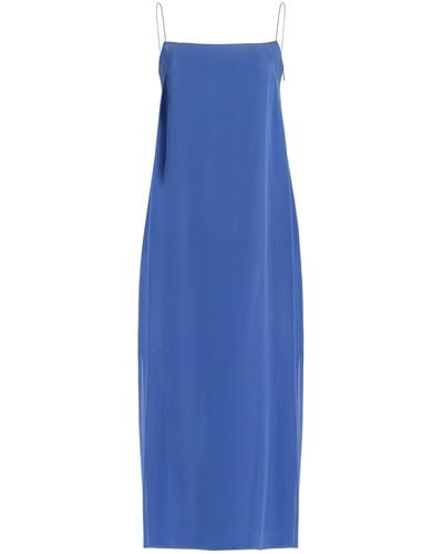 Khaite Sicily Silk Midi Dress - Blue
