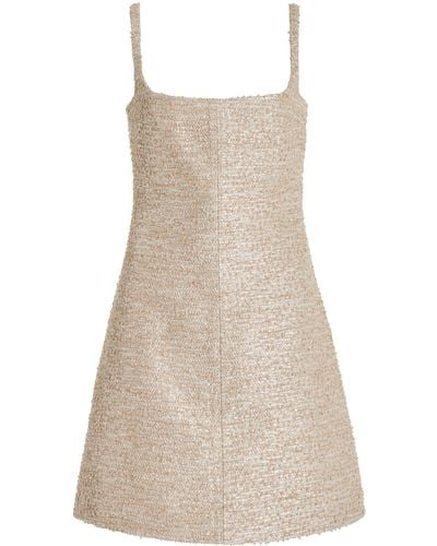 Emilia Wickstead Tibby Metallic Bouclé-tweed Mini Dress - Natural