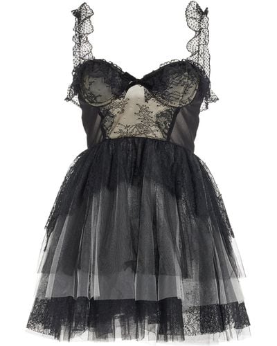 Philosophy Di Lorenzo Serafini Lace Mini Dress - Black