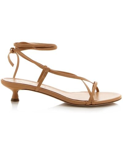 Aeyde Paige Lace-up Leather Sandals - Natural
