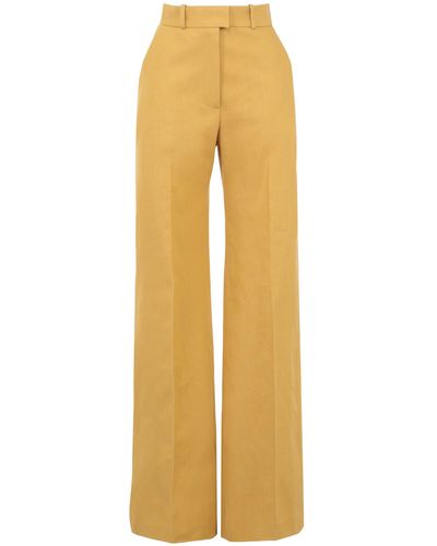 Martin Grant Sofia Cotton Wide Straight-leg Trousers - Yellow