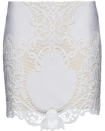 Magda Butrym Embroidered Cotton Lace Mini Skirt - White