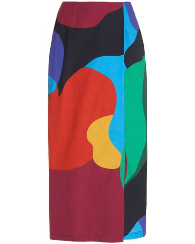 Mara Hoffman Sunja Printed Hemp Midi Skirt - Multicolour