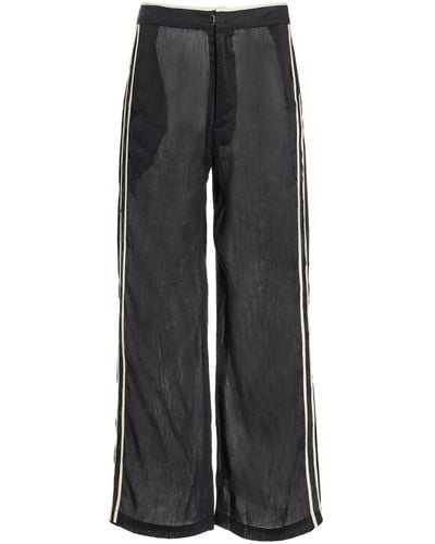 All That Remains Ana Cropped Silk Wide-leg Trousers - Black