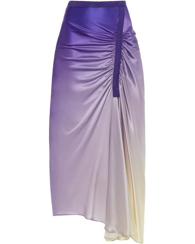 Christopher Esber Asymmetric Ombré Silk Skirt - Purple
