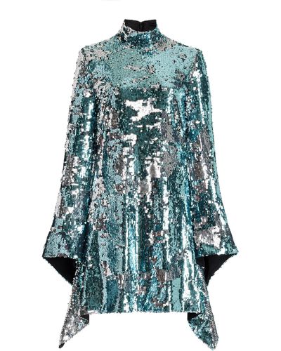 Halpern Exclusive Classic Sequin Mini Dress - Blue