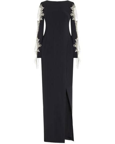 Pamella Roland Crystal-embellished Crepe Gown - Black