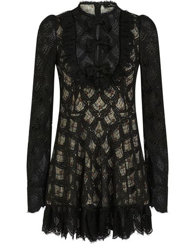 Etro Cotton-blend Lace Mini Dress - Black