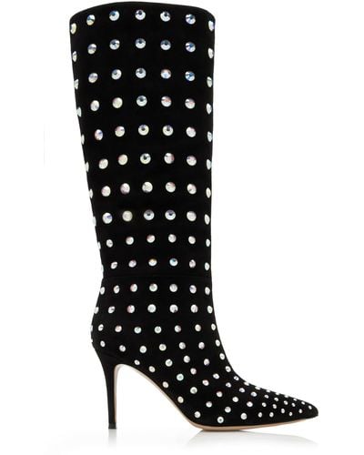 Gianvito Rossi Spectra Studded Suede Boots - Black