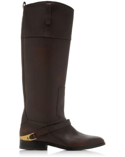 Golden Goose Charlie Leather Western Boots - Brown