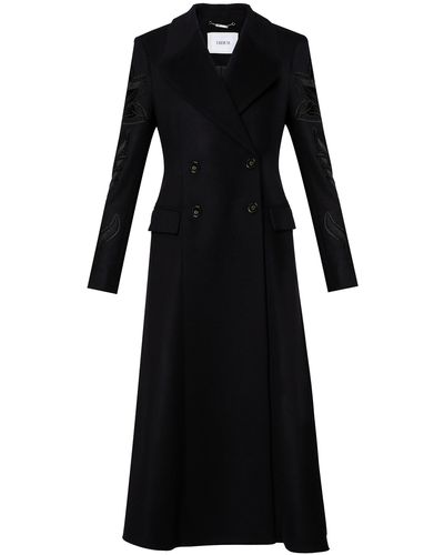 Erdem Double-breasted Wool-cashmere Longline Coat - Black