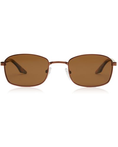 Banbe The Lima Square-frame Metal Sunglasses - Brown