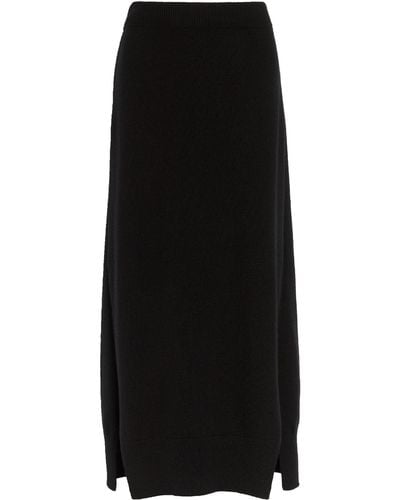 Barrie Cashmere Midi Skirt - Black