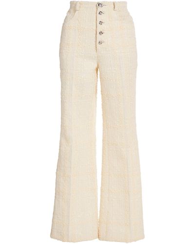 Giambattista Valli Cropped Tweed Straight-leg Pants - Natural