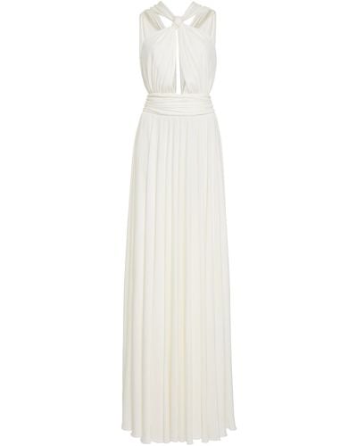 Giambattista Valli Knotted Jersey Maxi Dress - White