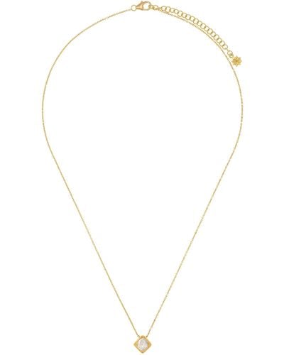 Amrapali 18k Yellow Gold And Kundan Diamond Square Pendant Necklace - Metallic