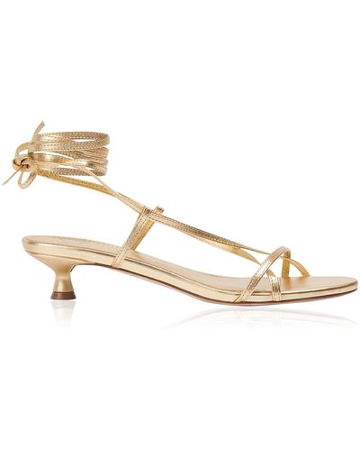Aeyde Paige Lace-up Leather Sandals - Metallic