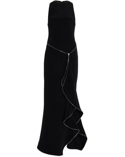 Brandon Maxwell Brynn Ruffled Silk Crepe Maxi Dress - Black