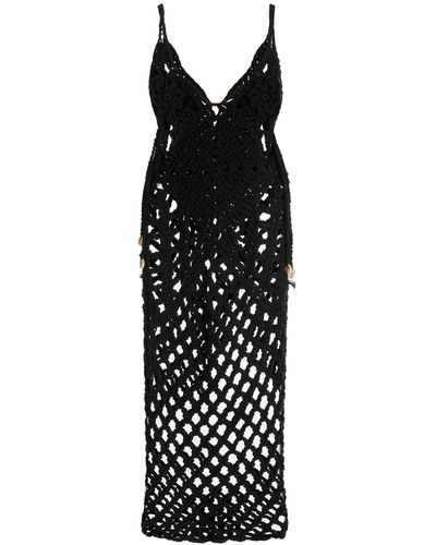 Nia Thomas Exclusive Yemaya Crocheted Cotton Midi Dress - Black