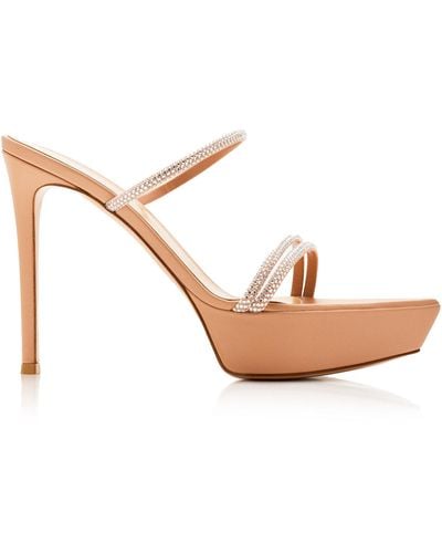 Gianvito Rossi Cannes Leather Platform Sandals - Pink