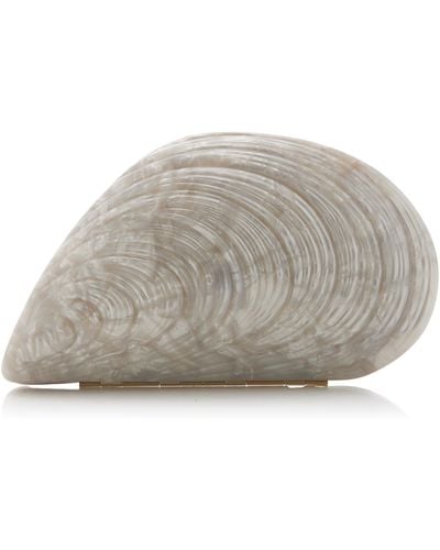 Jonathan Simkhai Bridget Acrylic Oyster Shell Clutch - Natural