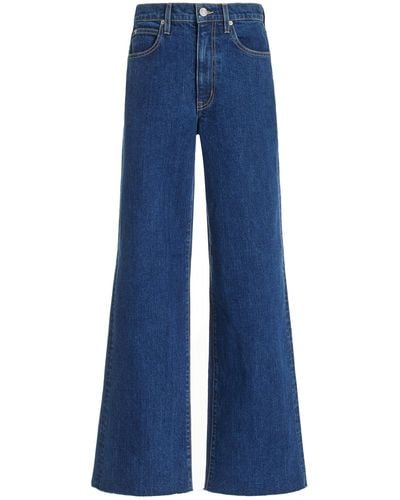 SLVRLAKE Denim Grace Stretch High-rise Wide-leg Jeans - Blue