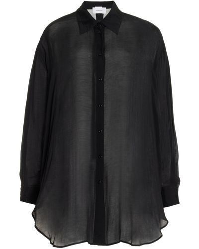 Bondi Born Mali Oversized Sheer Chiffon Shirt - Black
