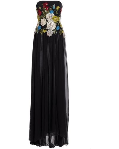 Elie Saab Embroidered And Sequined Tulle Gown - Black