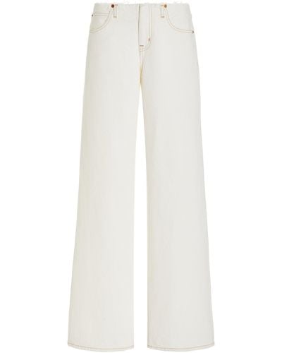 SLVRLAKE Denim Mica Rigid Low-rise Wide-leg Jeans - White