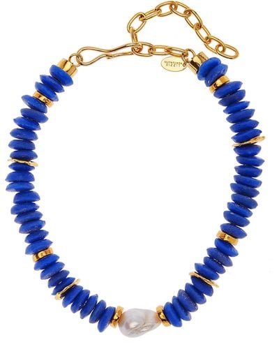 Lizzie Fortunato Exclusive Yves Beaded Pearl Necklace - Blue