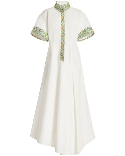 Rosie Assoulin Hippy Cotton Maxi Dress - White