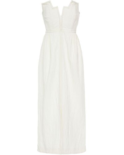 Mara Hoffman Aurelia Strapless Cotton And Linen-blend Midi Dress - White