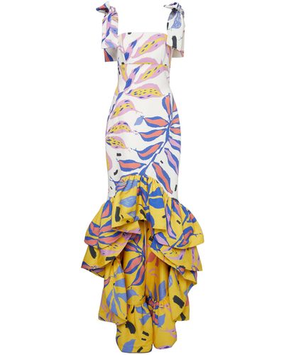 Leal Daccarett El Sebas Ruffle-hem Crepe Dress - Multicolor