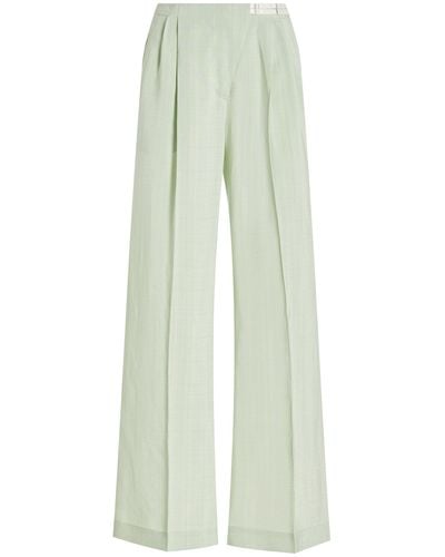 Anna October Muse Decored Wide-leg Trousers - White