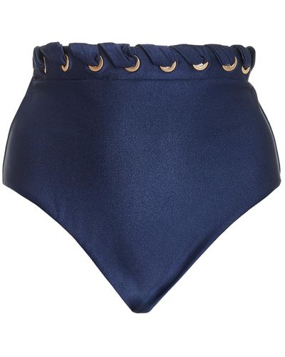 Zimmermann Alight Eyelette High-waisted Bikini Bottoms - Blue