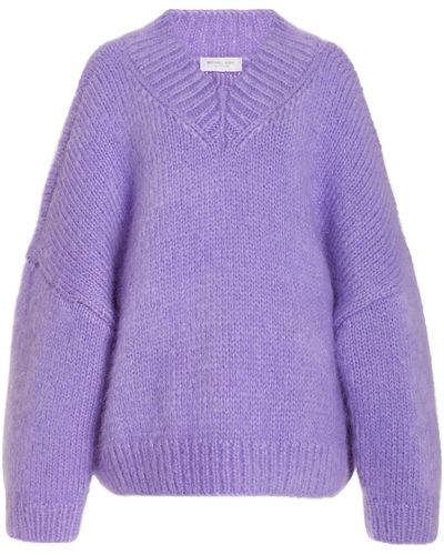 Michael Kors Brush Mohair-silk Sweater - Purple