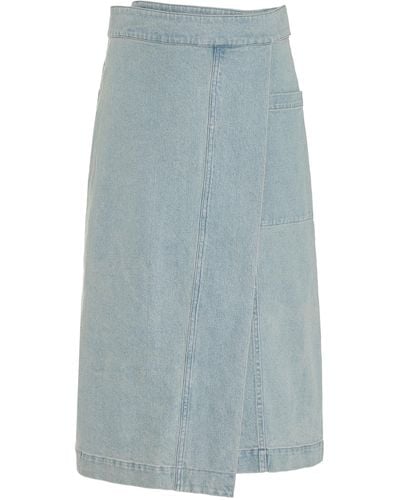 Proenza Schouler Iris Denim Midi Wrap Skirt - Blue
