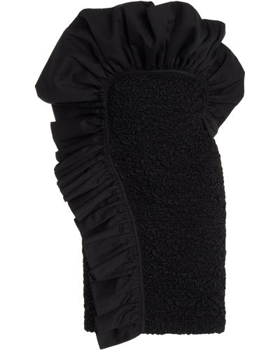 Mara Hoffman Alycia Ruffled Smocked Cotton Mini Dress - Black