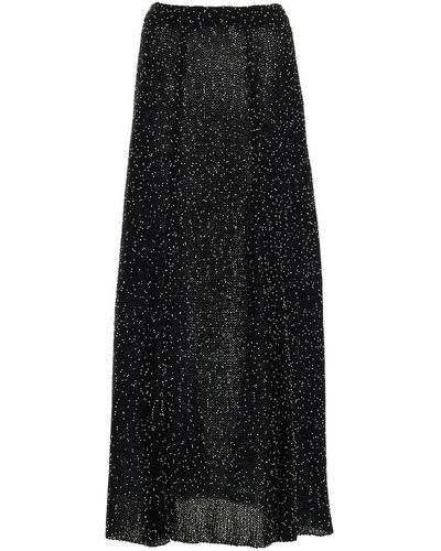 Gabriela Hearst Floris Beaded Knit Silk Maxi Skirt - Black