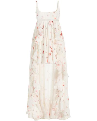 Giambattista Valli Ruffled Floral Silk High-low Maxi Dress - Multicolour