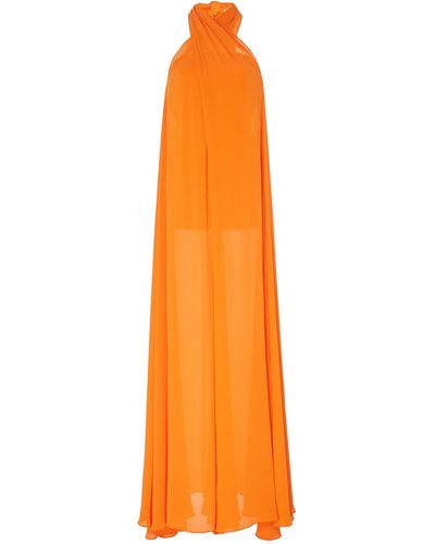 STAUD Sycamore Wrap Gauze Wide-leg Jumpsuit - Orange