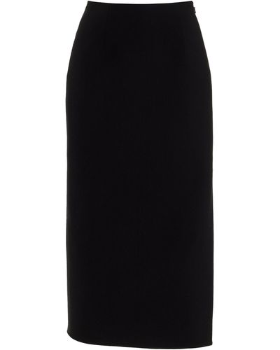 Carolina Herrera Stretch-wool Midi Skirt - Black